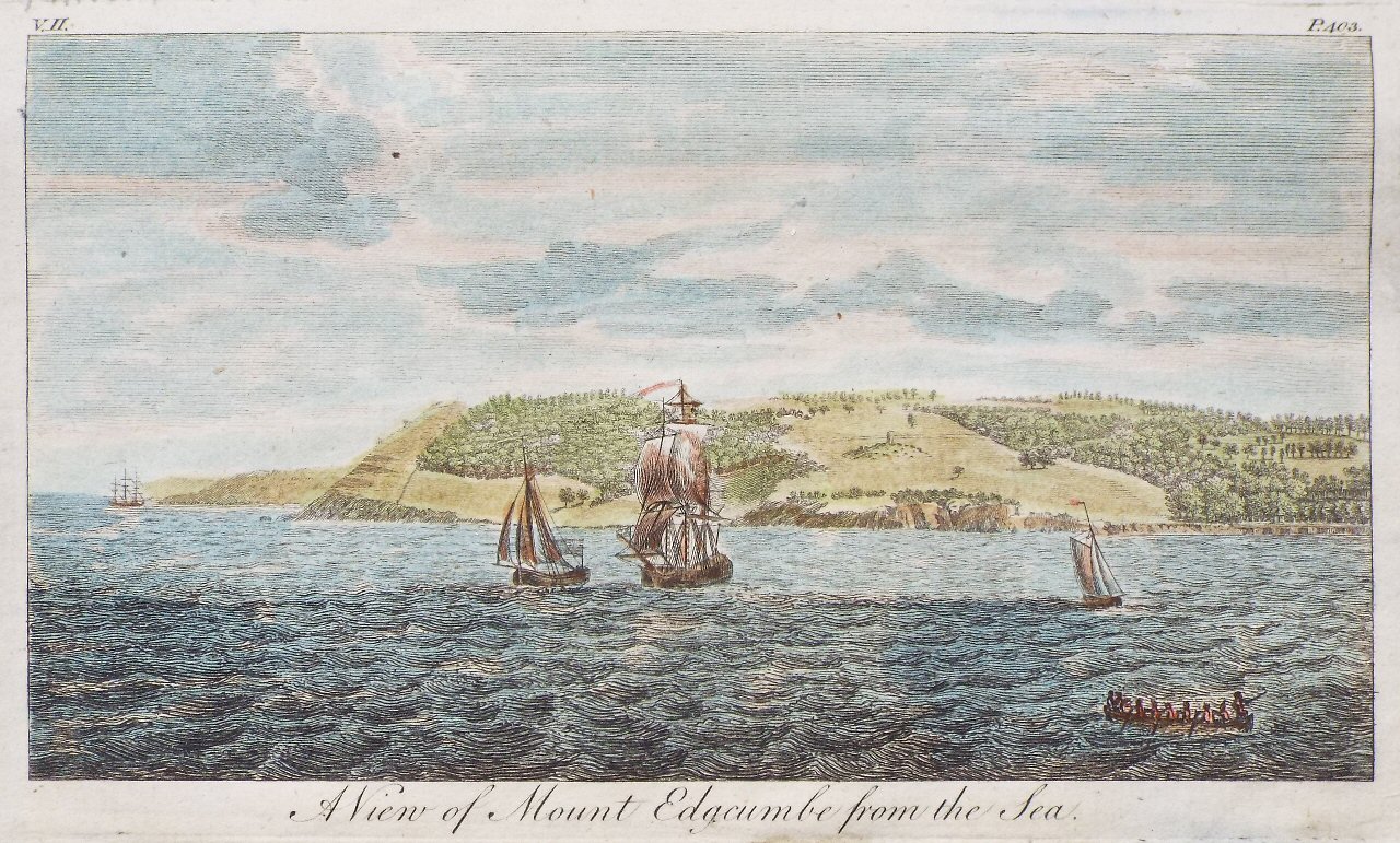 Print - A View of Mount Edgecumbe from the Sea.